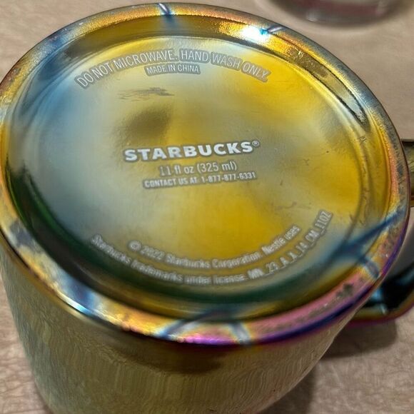 Starbucks Rainbow Iridescent Coffee Mug 11Oz. Ceramic Metallic Colors 2022 - Picture 5 of 5